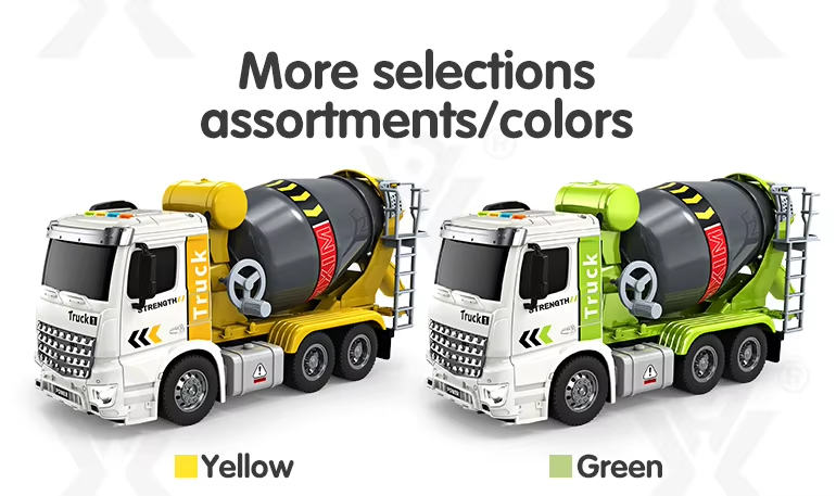 1:16 Inertia Construction Truck Friction Toy Vehicle Kids Concrete Cement Mixer Truck Toy With Light And Sound