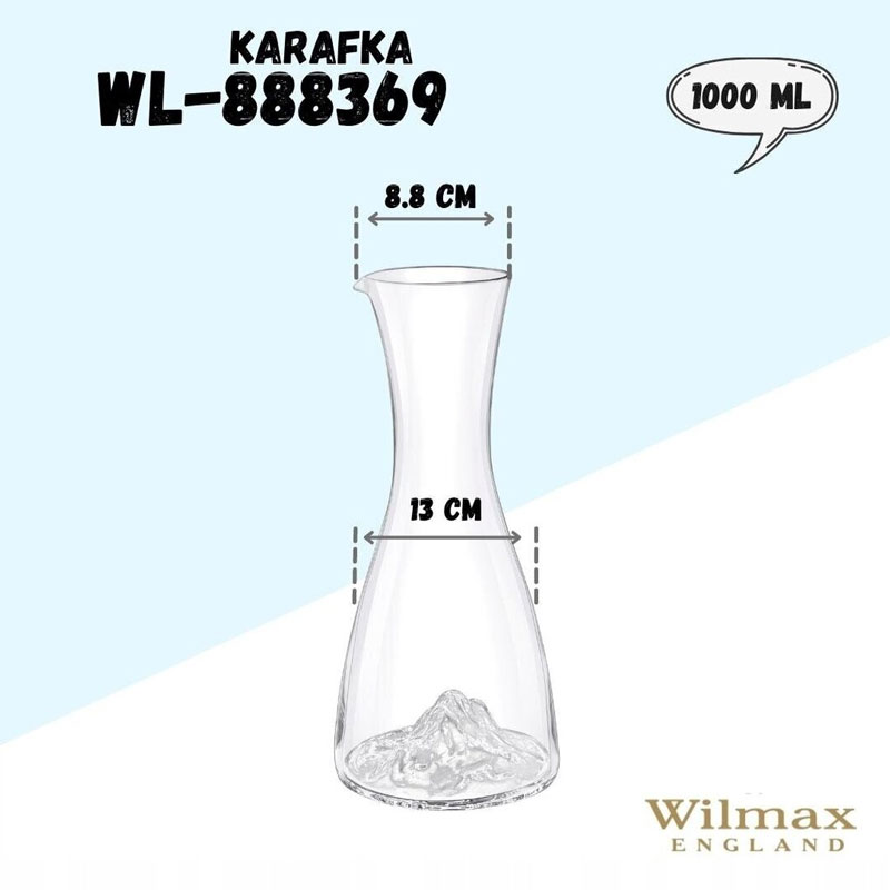 Wilmax Carafe Juice Water Pitcher 34 Fl Oz | 1000 Ml