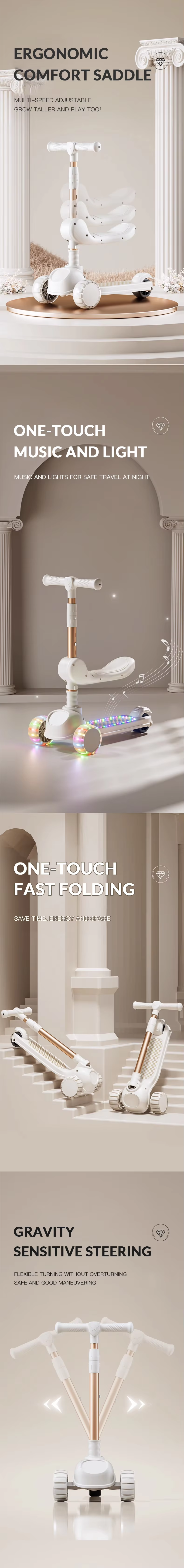 2 In 1 Foldable Scootie With Seat