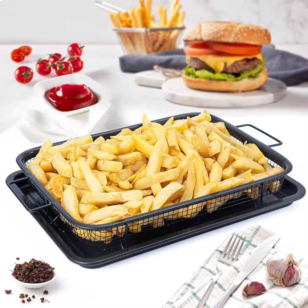 Non-Stick Copper Crisper Tray Cook Crispy Food Without Oil Or Butter