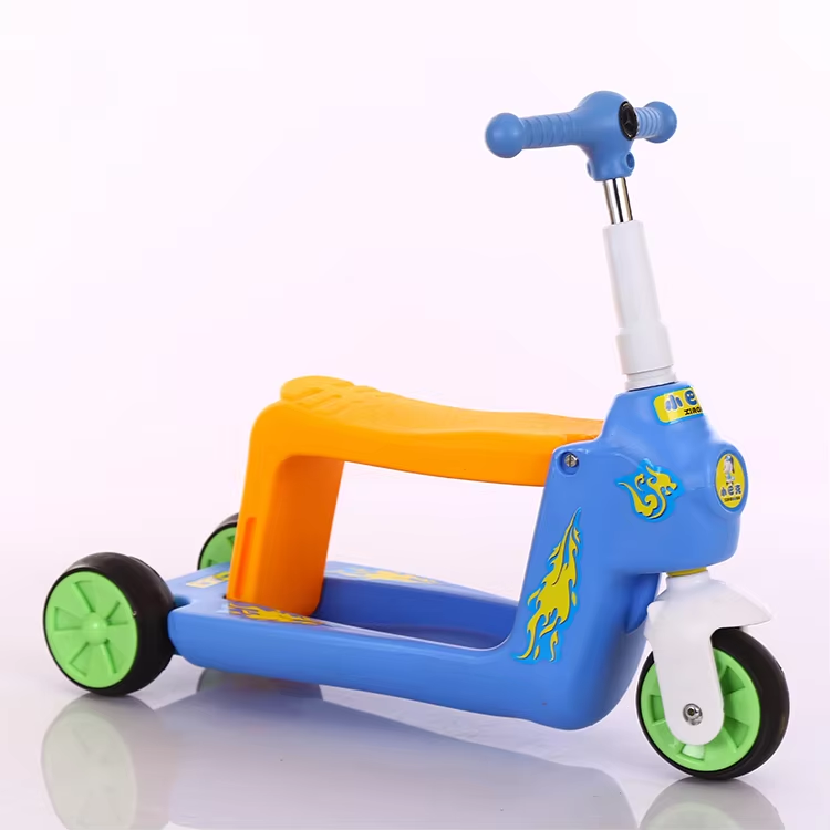 3 Wheels Cute Scooter Can Sit And Ride Foldable Children Kick Scooter Adjustable