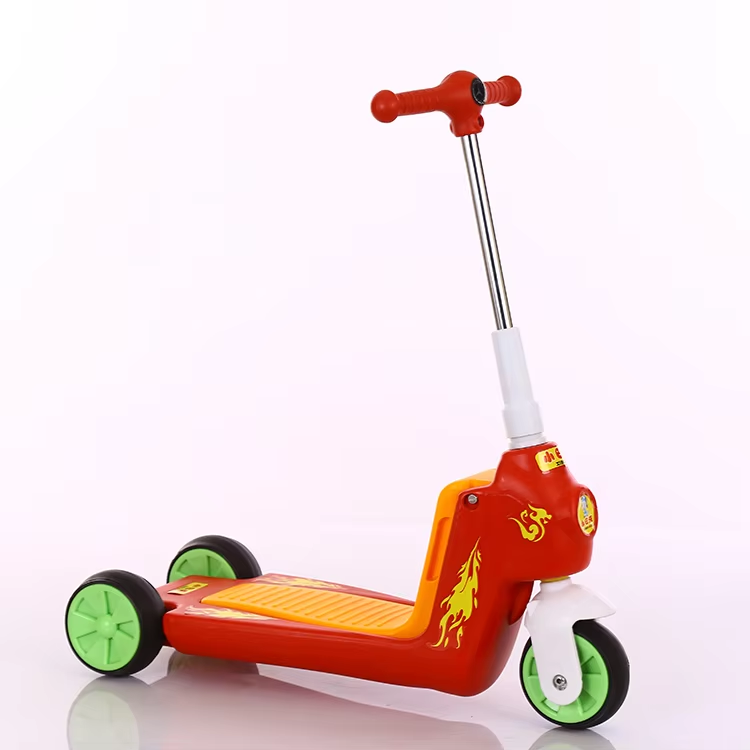 3 Wheels Cute Scooter Can Sit And Ride Foldable Children Kick Scooter Adjustable