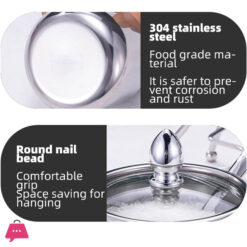 304 Stainless Steel Sugar Pot Round Sugar Jar With Clear Lid