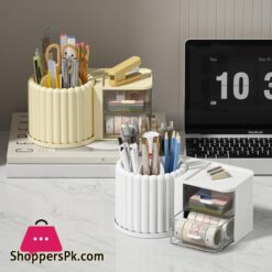 360 Rotating Desktop Makeup Organizer Multifunctional Storage Box Detachable Bathroom Rack Transparent Drawer Student Pen Holder