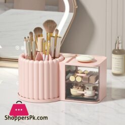 360 Rotating Desktop Makeup Organizer Multifunctional Storage Box Detachable Bathroom Rack Transparent Drawer Student Pen Holder