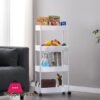 4 Layers Storage Rack Kitchen Trolley Movable Shelf Home Furniture Storag Box Bathroom Organizer With Wheels Narrow Cabinet