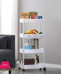 4 Layers Storage Rack Kitchen Trolley Movable Shelf Home Furniture STORAG BOX Bathroom Organizer with Wheels Narrow Cabinet