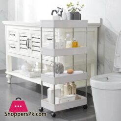 4 Layers Storage Rack Kitchen Trolley Movable Shelf Home Furniture Storag Box Bathroom Organizer With Wheels Narrow Cabinet