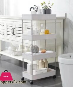 4 Layers Storage Rack Kitchen Trolley Movable Shelf Home Furniture Storag Box Bathroom Organizer With Wheels Narrow Cabinet