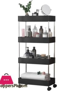 4 Layers Storage Rack Kitchen Trolley Movable Shelf Home Furniture Storag Box Bathroom Organizer With Wheels Narrow Cabinet