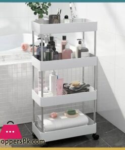 4 Layers Storage Rack Kitchen Trolley Movable Shelf Home Furniture Storag Box Bathroom Organizer With Wheels Narrow Cabinet