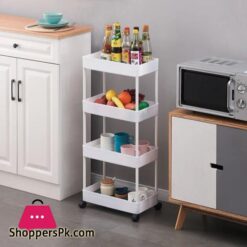 4 Layers Storage Rack Kitchen Trolley Movable Shelf Home Furniture Storag Box Bathroom Organizer With Wheels Narrow Cabinet