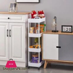 4 Layers Storage Rack Kitchen Trolley Movable Shelf Home Furniture Storag Box Bathroom Organizer With Wheels Narrow Cabinet