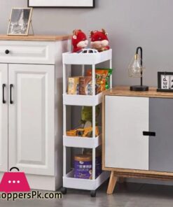 4 Layers Storage Rack Kitchen Trolley Movable Shelf Home Furniture Storag Box Bathroom Organizer With Wheels Narrow Cabinet