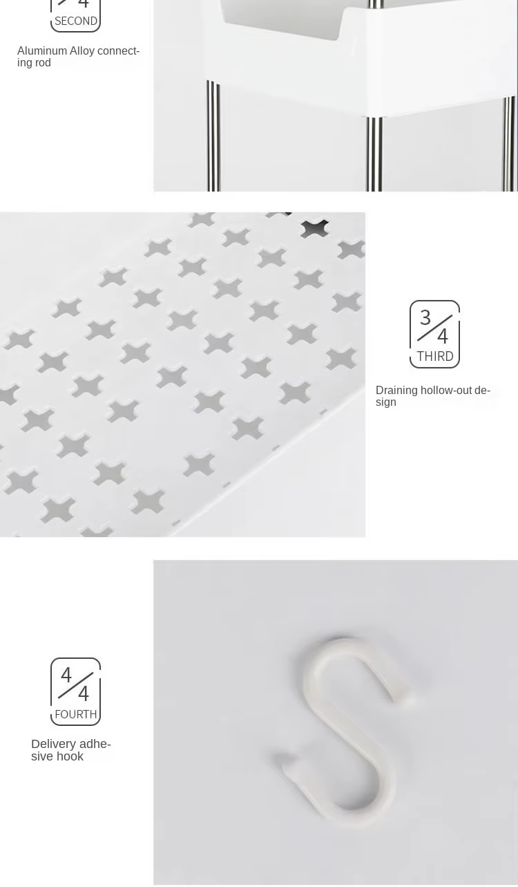 4 Layers Storage Rack Kitchen Trolley Movable Shelf Home Furniture Storage Bathroom Organizer With Wheels Narrow Cabinet