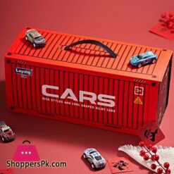 48Pcs Container Simulation Alloy Car Model Finale Alloy Inertia Pull Back Mini Car Toy