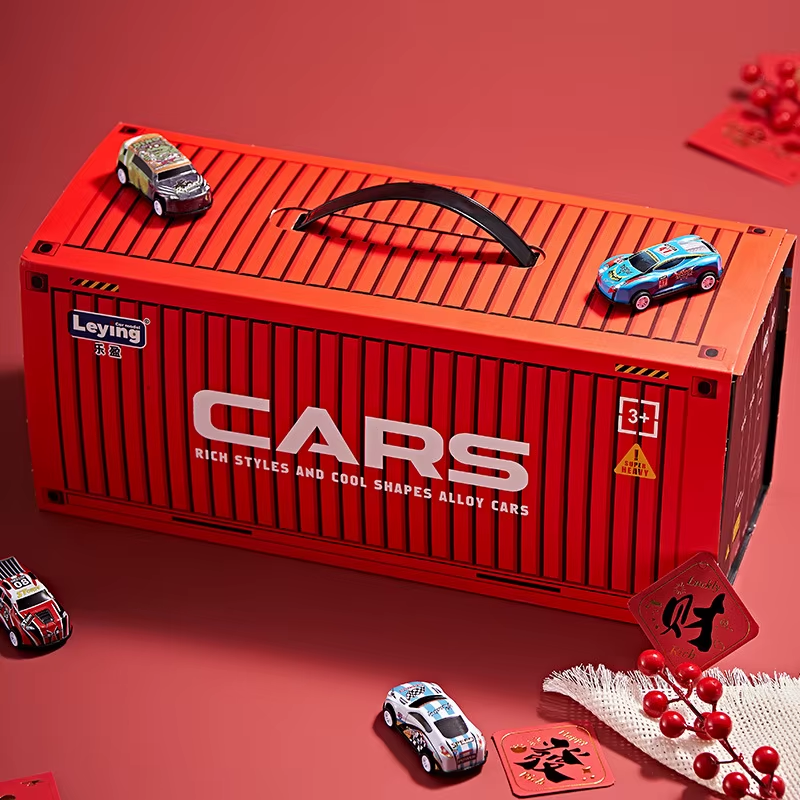 48Pcs Container Simulation Alloy Car Model Finale Alloy Inertia Pull Back Mini Car Toy