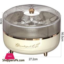 5 Grid Snack Plate With Lid Moisture Proof 360 Rotating Candy Nut Storage Plate