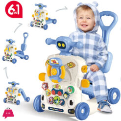 6 IN 1 Activity Musical Baby Walker Multifunctional Baby Push Walker Toys