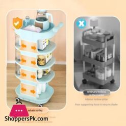 Baby Product Storage Rack Plastic Trolley Removeable Storage Multifunctional Baby Drawer 3-Layer