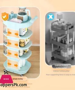 Baby Product Storage Rack Plastic Trolley Removeable Storage Multifunctional Baby Drawer 3-Layer - Image 4