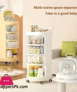 Baby Product Storage Rack Plastic Trolley Removeable Storage Multifunctional Baby Drawer 3-Layer - Image 5