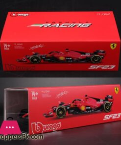Bburago 1:24 Ferrari Sf23 C.sainz No.16 Formula One Cars Simulated Alloy Car Model - Image 3