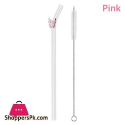 Butterfly Glass Straws Set Reusable Bar Tools For Smoothies Cocktails Tea Coffee Juicy Drinking Eco Friendly Drinkware