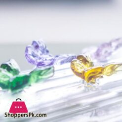 Butterfly Glass Straws Set Reusable Bar Tools For Smoothies Cocktails Tea Coffee Juicy Drinking Eco Friendly Drinkware