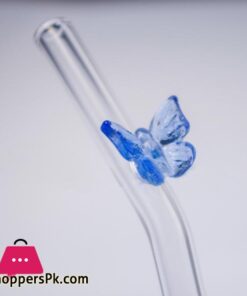 Butterfly Glass Straw 6Xglass Straw+1Xbrush - Set Of 7 21 Butterfly Glass Straws Set Reusable Bar Tools For Smoothies Cocktails Tea Coffee Juicy Drinking Eco Friendly Drinkware