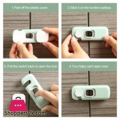 Child Safety Lock 5 Pieces Baby Safety Cabinet Lock Green