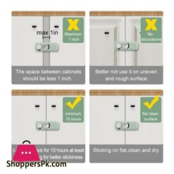 Child Safety Lock 5 Pieces Baby Safety Cabinet Lock Green