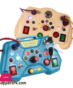 Children Busy Board Sensory Toy With LED Light Switch Control Board Travel Activities Montessori Thinking Game For 2-4 Years Old