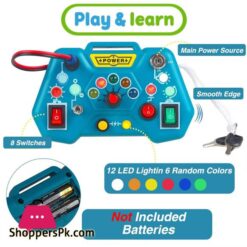 Children Busy Board Sensory Toy With Led Light Switch Control Board Travel Activities Montessori Thinking Game For 2-4 Years Old
