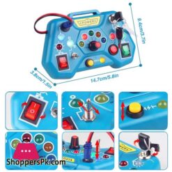 Children Busy Board Sensory Toy With Led Light Switch Control Board Travel Activities Montessori Thinking Game For 2-4 Years Old