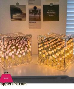 Diy Tulip Mirror Cube Lamp Simulation Flower 12Cm 29 Diy Tulip Mirror Cube Lamp Simulation Flower 12Cm - Image 2