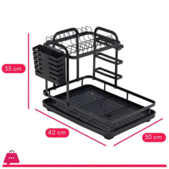 Dish Drainer Dish Drying Rack 2 Levels Black Color 9 Dish Drainer Dish Drying Rack 2 Levels Black Color