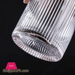 Drinkware Glass Set Of 6 Pcs Ridged Stripe Gold Rim Glassware Set