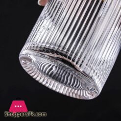 Drinkware Glass Set Of 6 Pcs Ridged Stripe Gold Rim Glassware Set