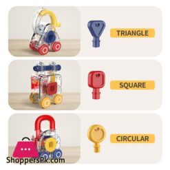 Inertial Scooter Car Montessori Car Lock Key Toy Set Color Matching Fine Motor Skills Development For Kids Educational Learning Toy Montessori Toy Car