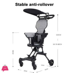 Light Weight Baby Stroller Baby Carriage Travel Folding Stroller Magic Stroller With Cushion &Amp; Sun Shade