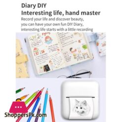 Mini Pocket Printer Portable 58Mm Thermal Printer Machine Wireless Bt Printer For Picture Label Diy Handcraft List Memo Notes