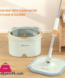 Mop Floor Clean Mop Household Hand-free Rotary Mop Cleaning Hand Pressure Water-absorbing Wet and Dry Dual-Use Flat Top Mop Set