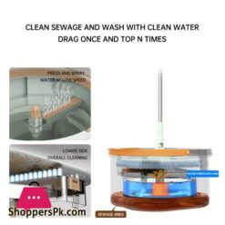 Mop Floor Clean Mop Household Hand-Free Rotary Mop Cleaning Hand Pressure Water-Absorbing Wet And Dry Dual-Use Flat Top Mop Set