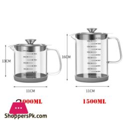 Oil Pot Strainer Container Kitchen Gadget Oil Filter - 1500Ml