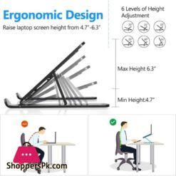 Foldable Laptop Stand For Bed Lightweight Ventilate Portable Laptop Stand With 6 Level Adjustable Height For 11 15 Inch Adjustable Universal Cooling Bracket Apply Laptoptablet