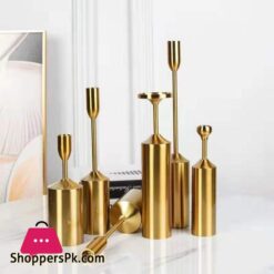 Roman Pole Retro Candle Holder Candlesticks Golden Candelabra Candle Stands