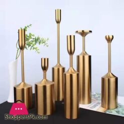 Roman Pole Retro Candle Holder Candlesticks Golden Candelabra Candle Stands