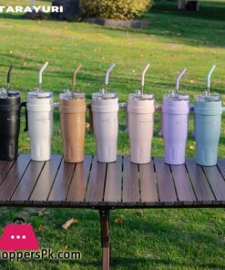 Sitarayuri Large Capacity Luxury Thermos With Handle And Straw - Stylish Stainless Steel Vacuum Flask For Work And Travel - Image 4