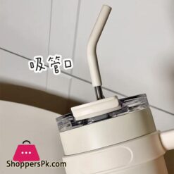 Sitarayuri Large Capacity Luxury Thermos With Handle And Straw - Stylish Stainless Steel Vacuum Flask For Work And Travel